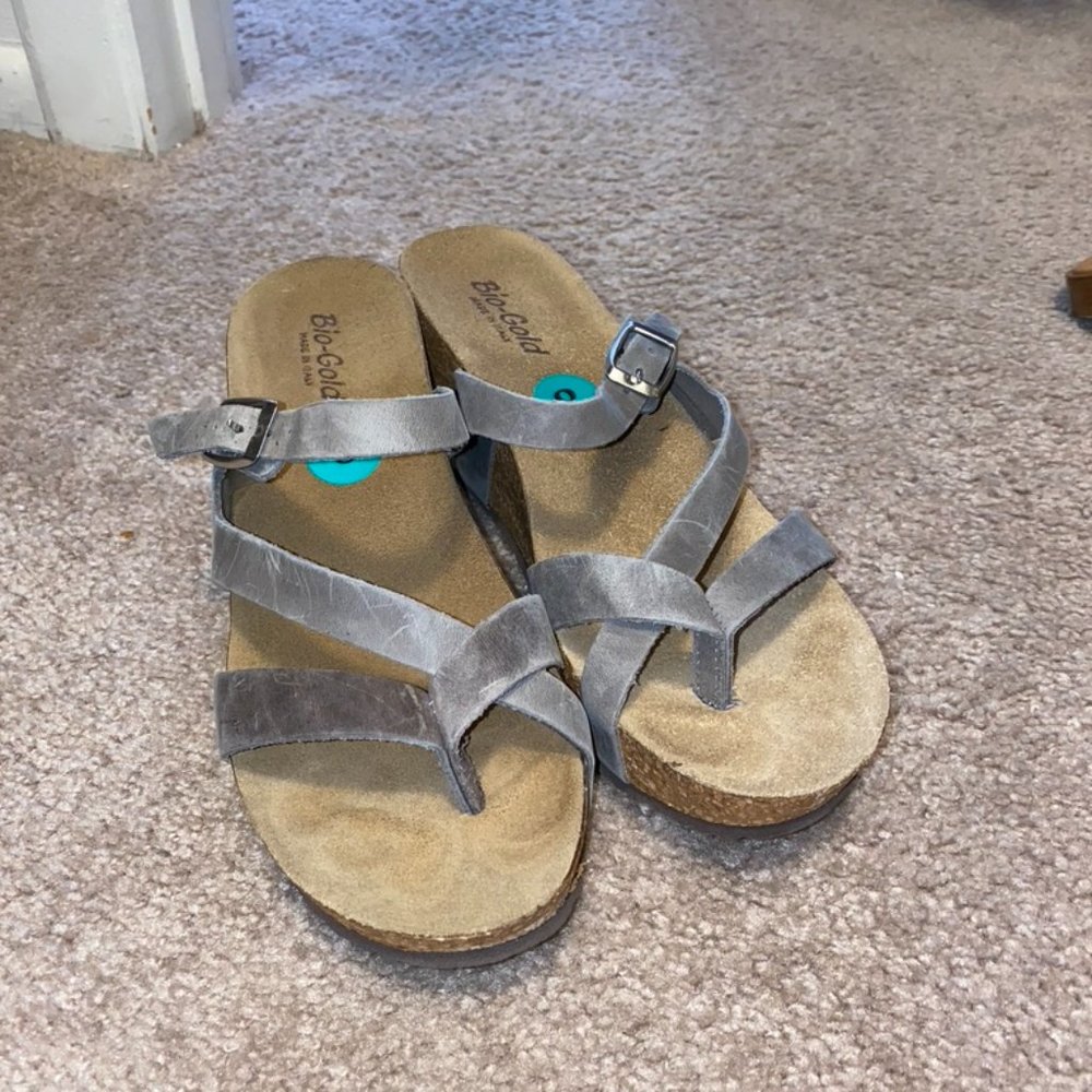 Bio-Gold wedge heel sandals